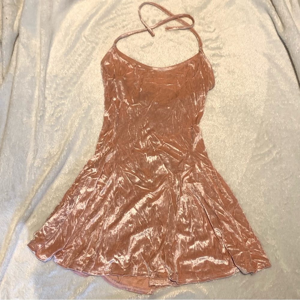 Urban Outfitters Pink Velvet Mini Dress